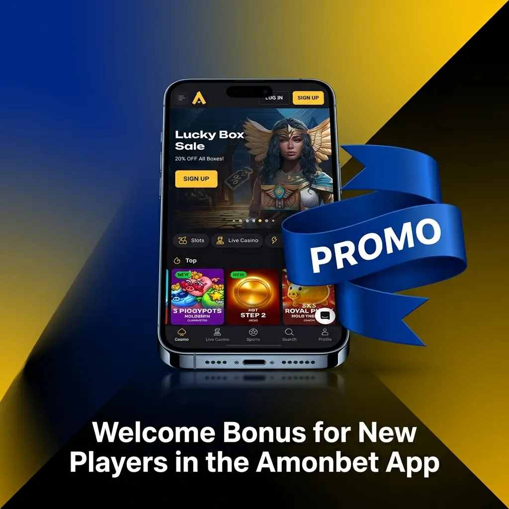 Amonbet app welcome bonus offer showing 100% match up to £1,000 for sports or casino plus 100 free spins